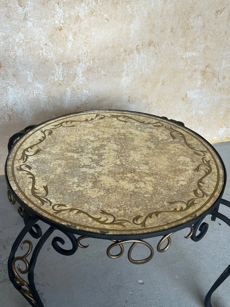 French Iron and Glass Coffee Table (CT0600-14) — 145 Antiques